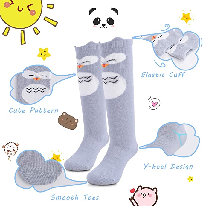 Hot Newborn Toddler Knee High Sock Baby Boy Girl Socks Anti Slip Cute Cat  S-M