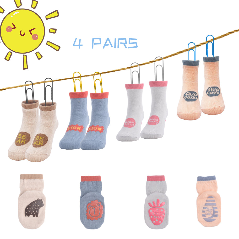 6Pairs Kids Non Slip Toddler Boy Grip Socks Anti Skid Sticky Socks for 1-5  Years Infants Baby Children